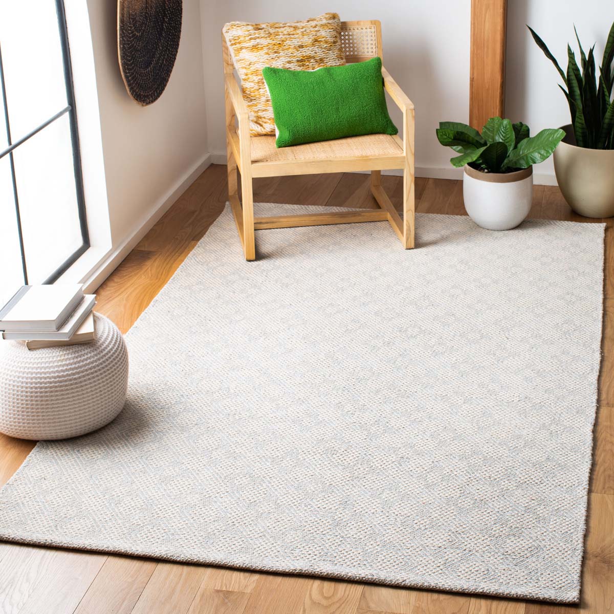 Safavieh Cotton Kilim 222 Rug, KLC222 - Light Blue / Ivory