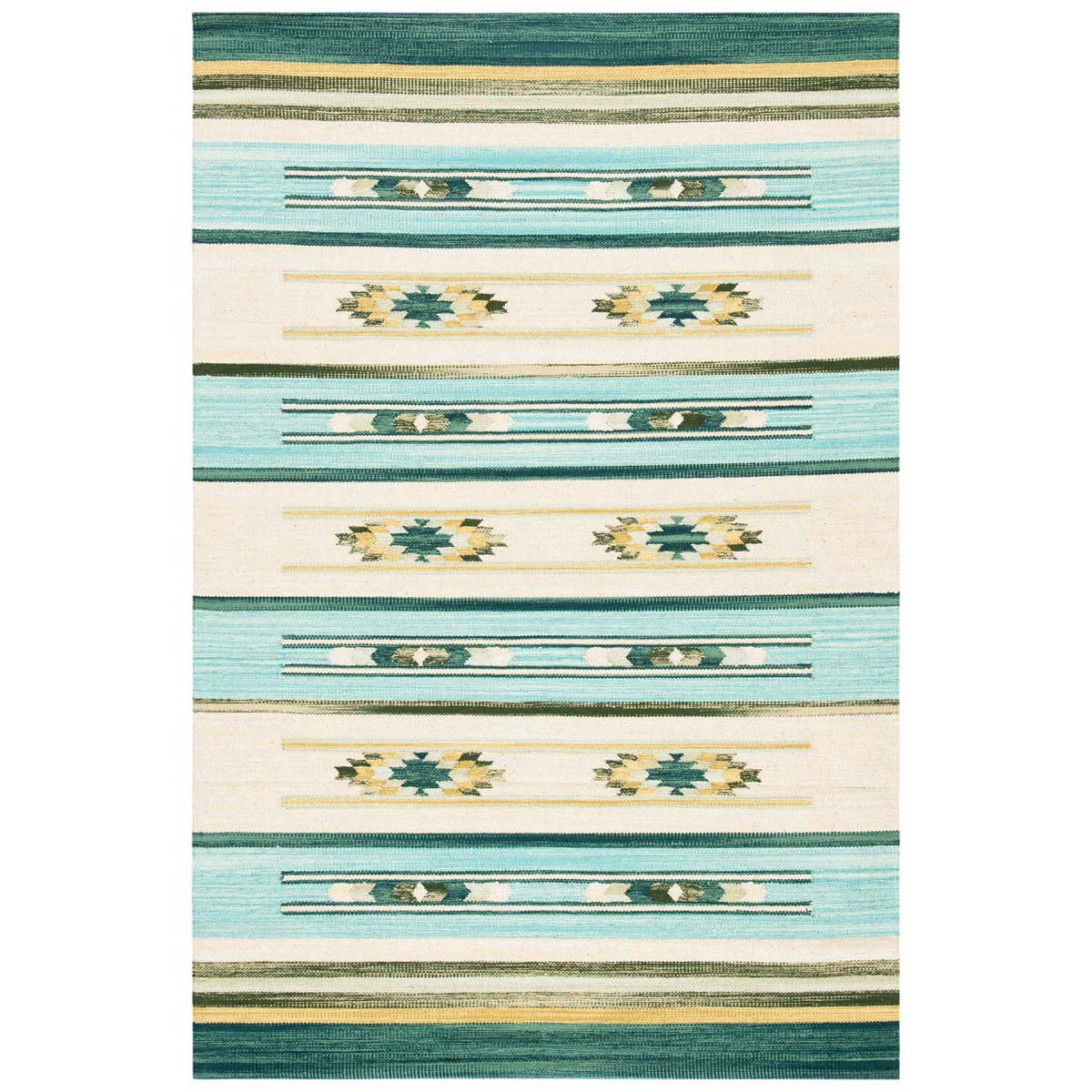 Safavieh Cotton Kilim 301 Rug, KLC301 - Aqua / Ivory