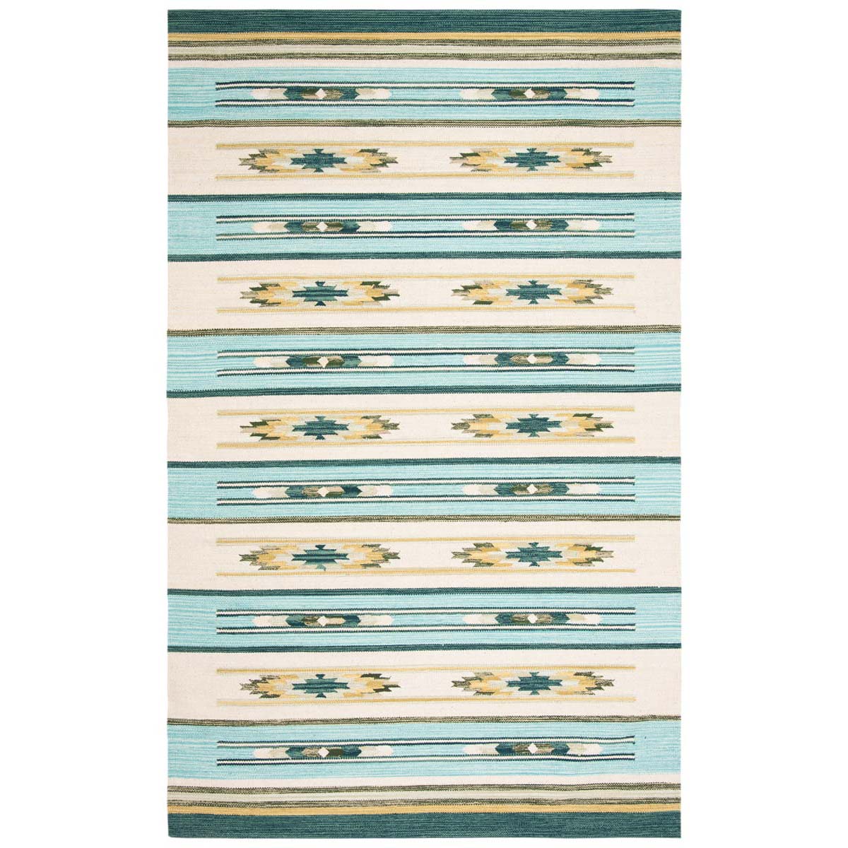 Safavieh Cotton Kilim 301 Rug, KLC301 - Aqua / Ivory