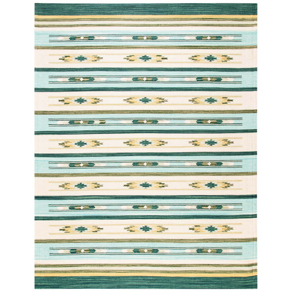 Safavieh Cotton Kilim 301 Rug, KLC301 - Aqua / Ivory