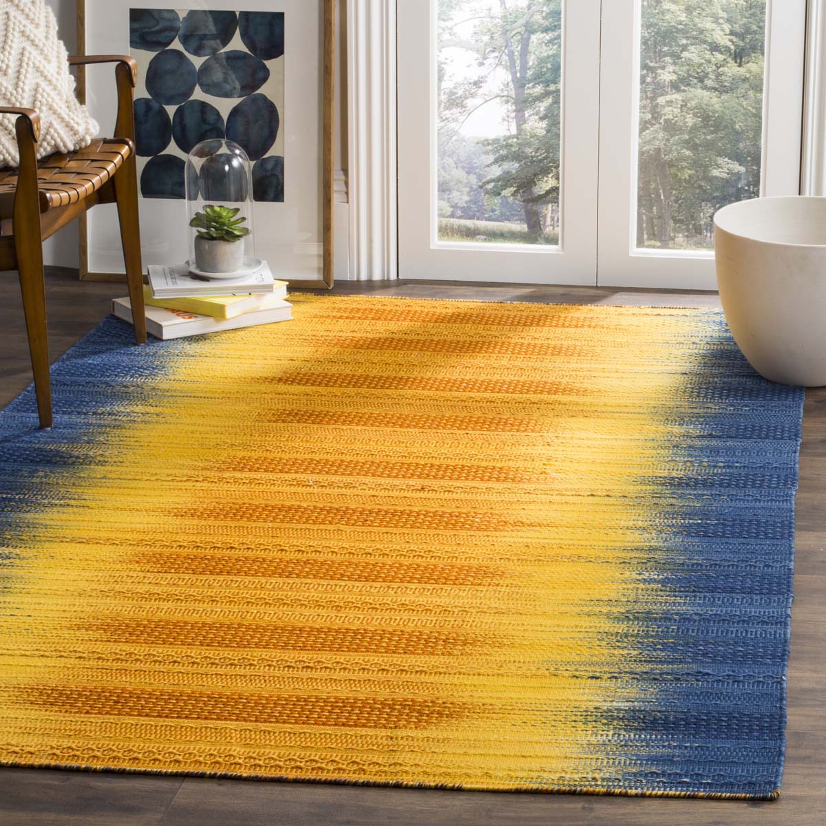 Safavieh Kilim 821 Rug, KLM821 - Dark Blue / Yellow