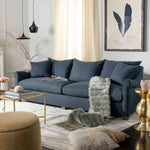 Safavieh Couture Fraiser Linen Sofa, knt4024 - Navy Blue