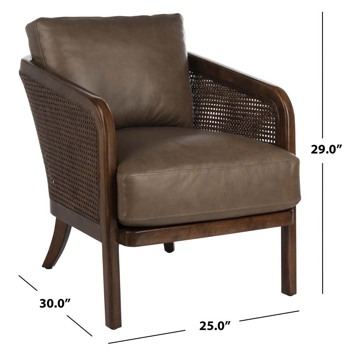 Safavieh Couture Caruso Barrel Back Chair - Dark Brown