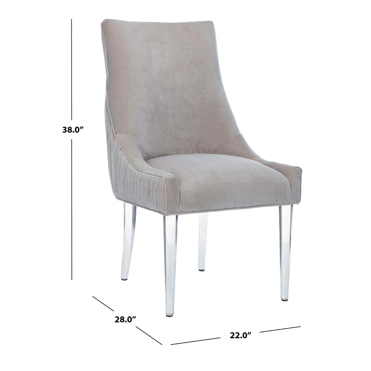 Safavieh Couture De Luca Acrylic Leg Dining Chair - Pale Taupe