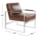 Safavieh Couture Parkgate Occassional Leather Chair - Vintage Cigar Brown