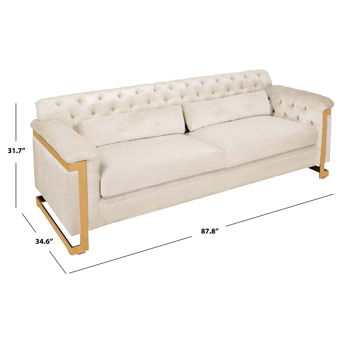 Safavieh Couture Lethbridge Velvet Sofa - White