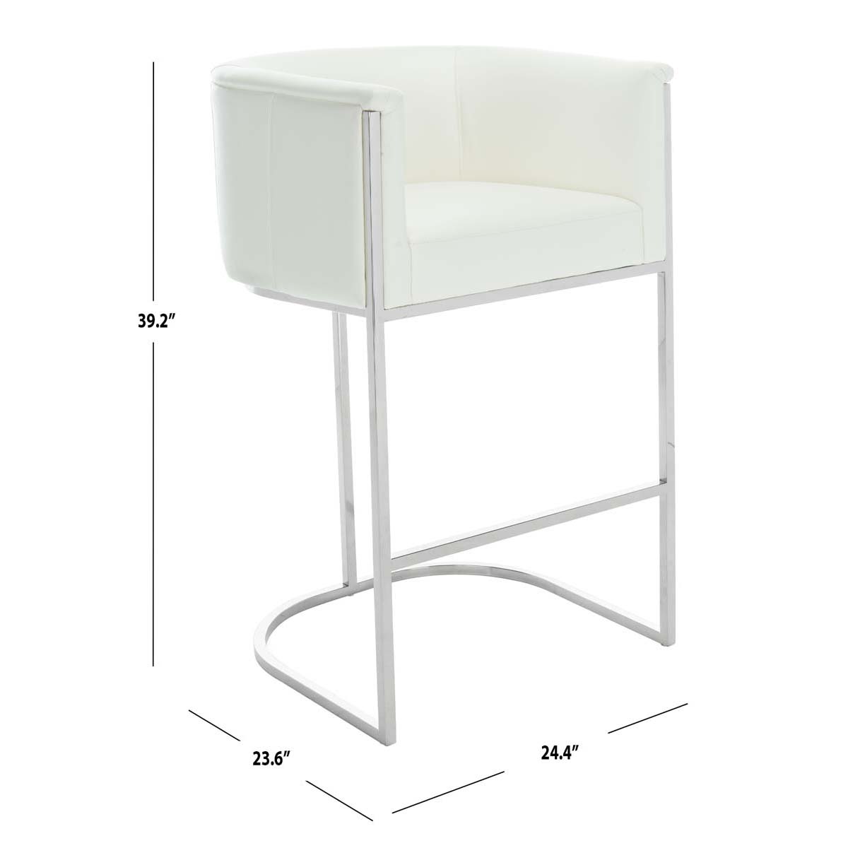 Safavieh Couture Shiloh Leather Bar Stool - Nobility White