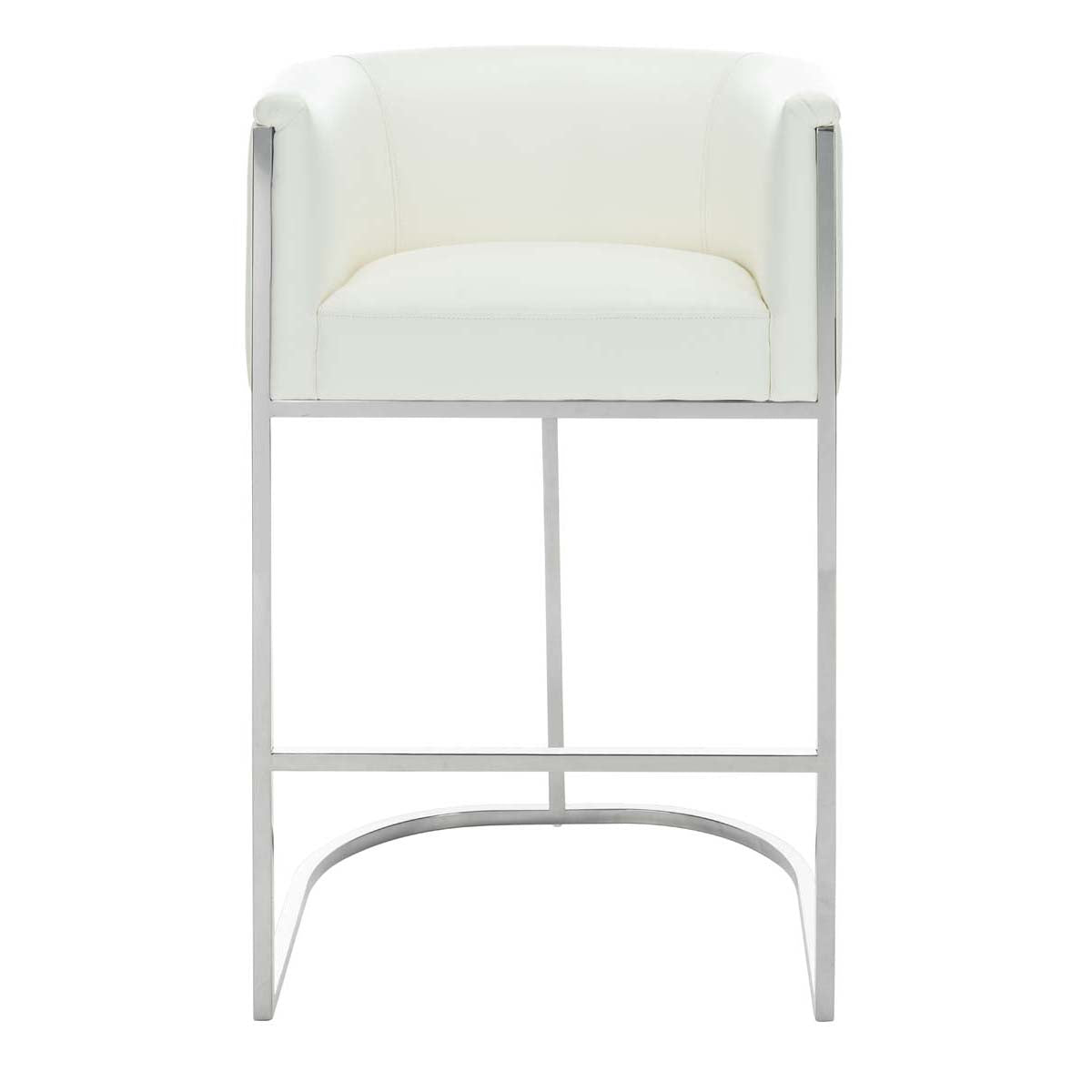 Safavieh Couture Shiloh Leather Bar Stool - Nobility White