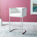 Safavieh Couture Shiloh Leather Bar Stool - Nobility White