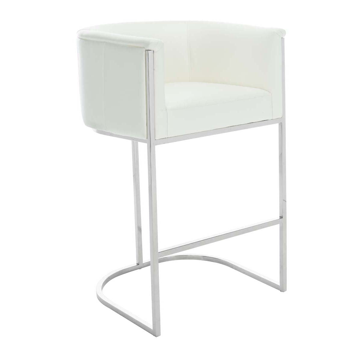 Safavieh Couture Shiloh Leather Bar Stool - Nobility White