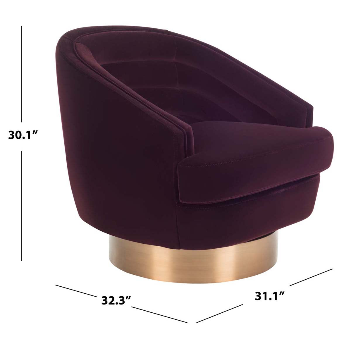 Safavieh Couture Arvilla Swivel Club Chair - Giotto Cabernet