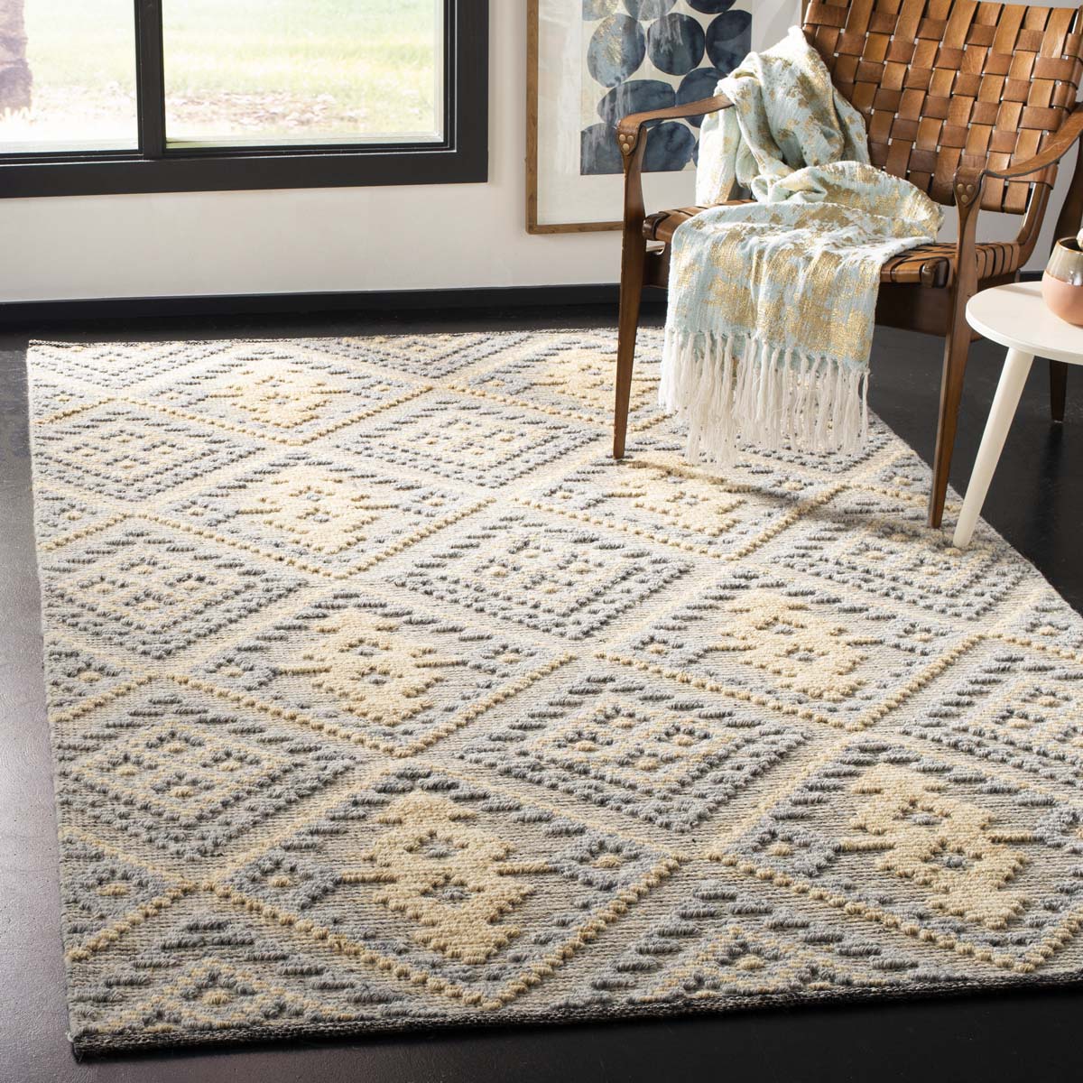 Safavieh Kenya 602 Rug, KNY602 - Grey / Gold