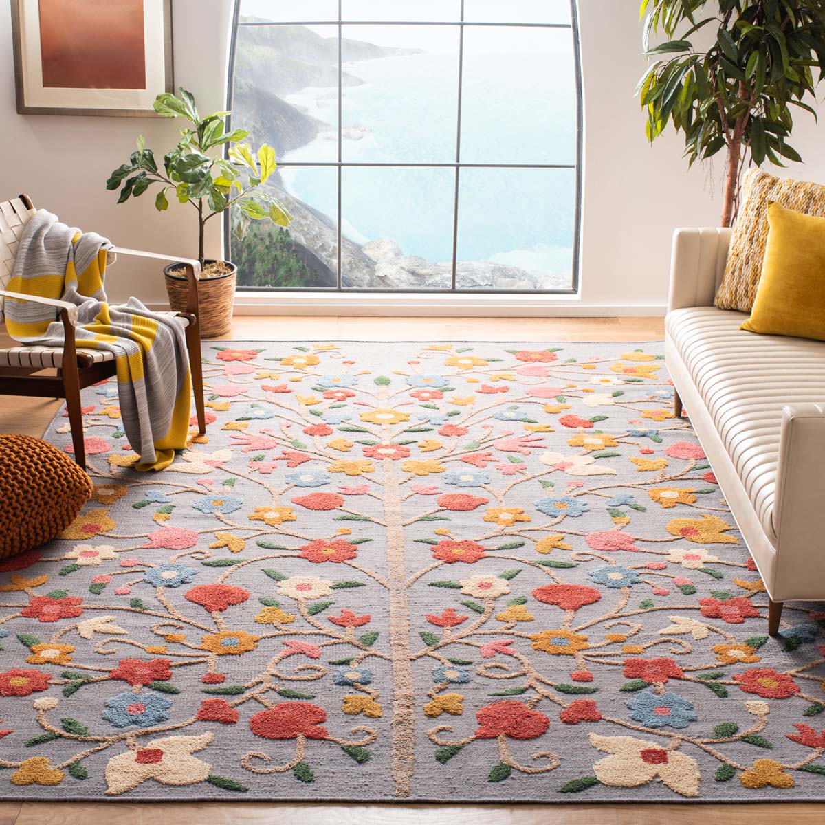 Safavieh Kenya 640 Rug, KNY640 - Grey / Pink