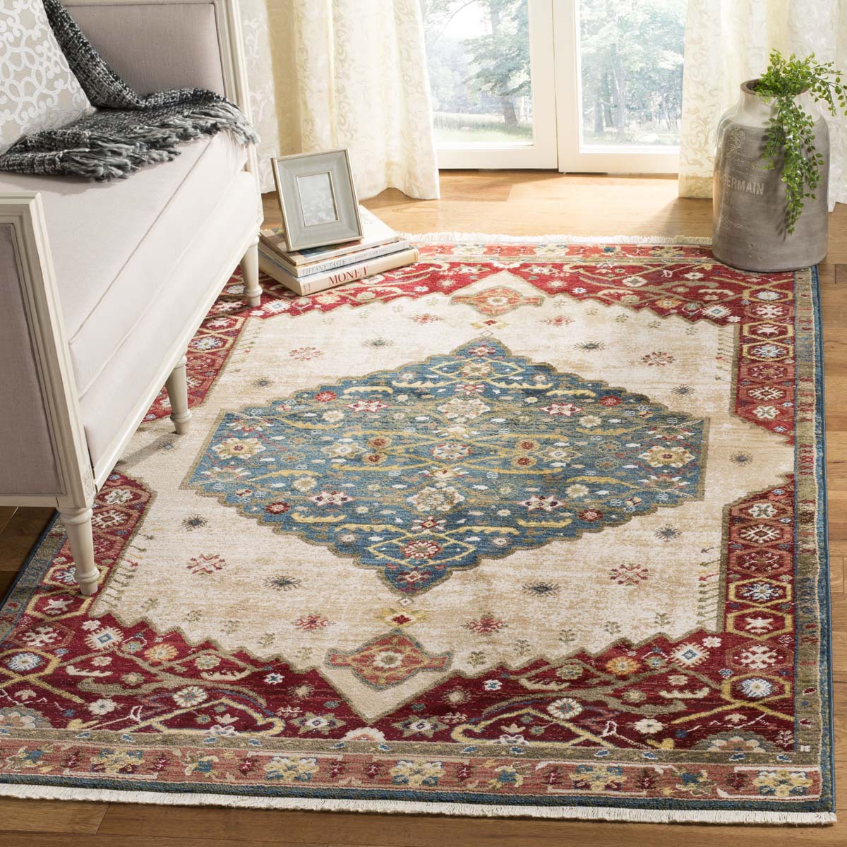 Safavieh Kashan 300 Rug, KSN300 - Blue / Red