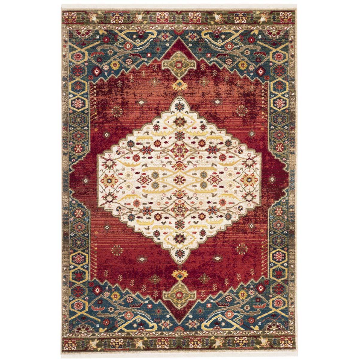 Safavieh Kashan 300 Rug, KSN300 - Ivory / Blue