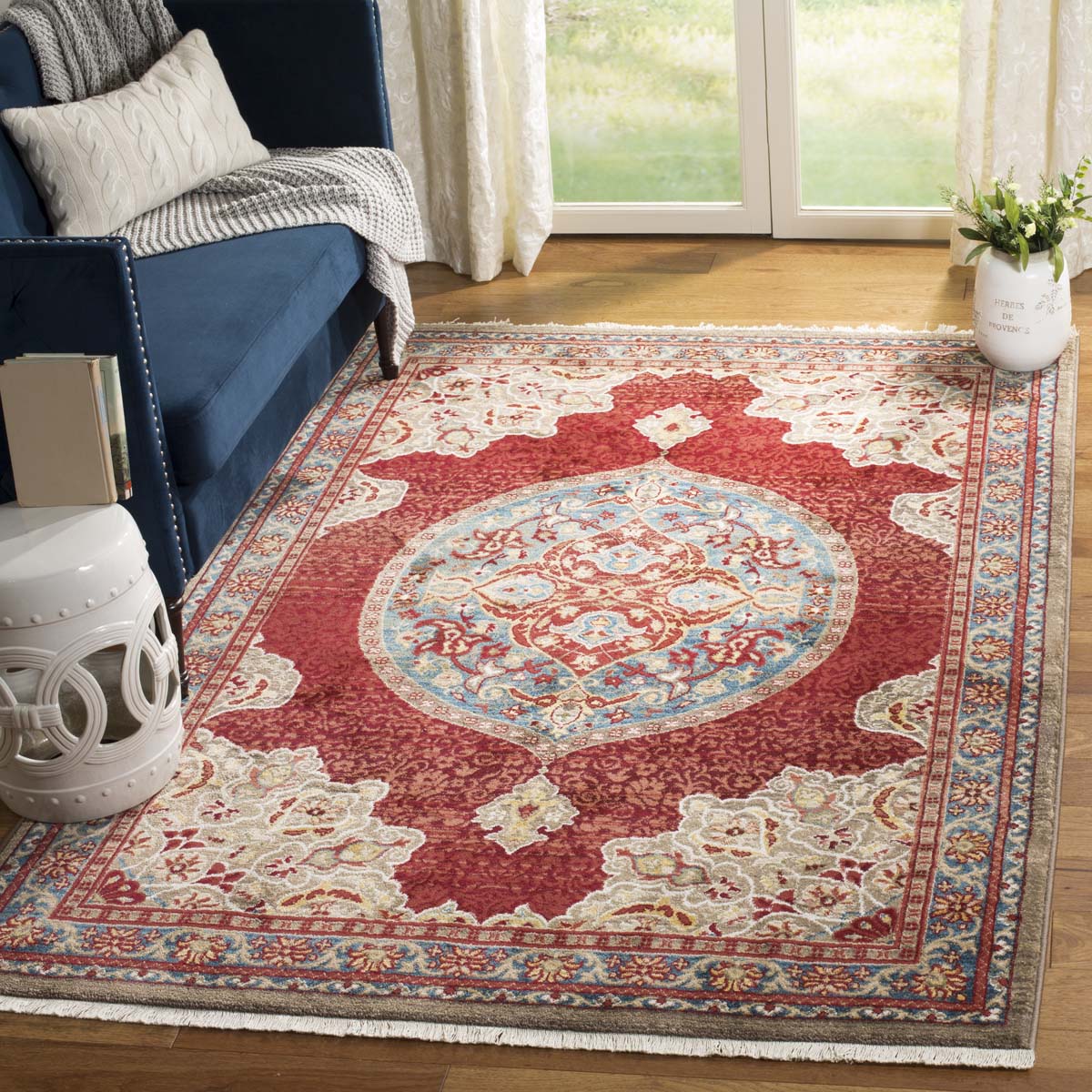 Safavieh Kashan 302 Rug, KSN302 - Red / Blue