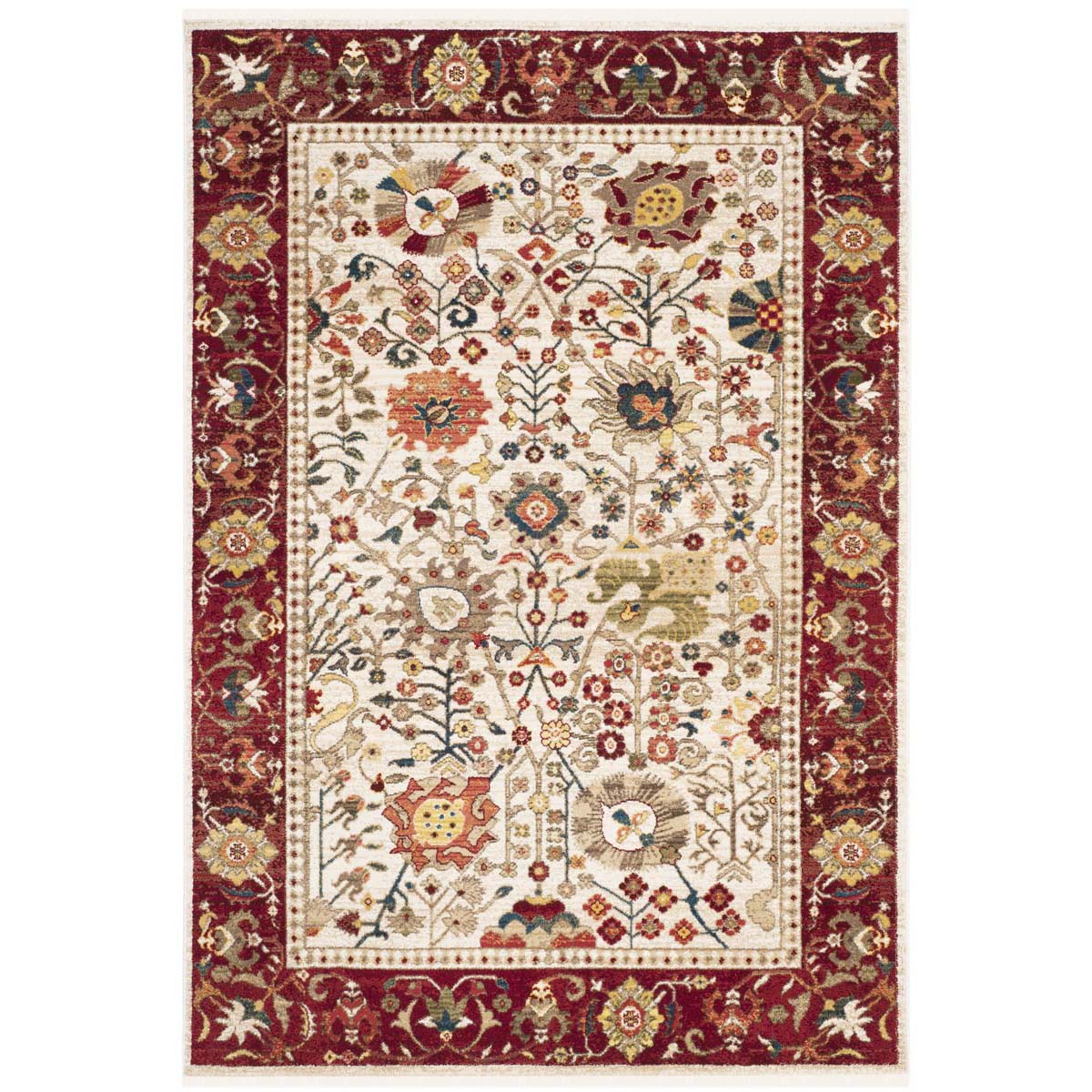 Safavieh Kashan 303 Rug, KSN303 - Ivory / Red