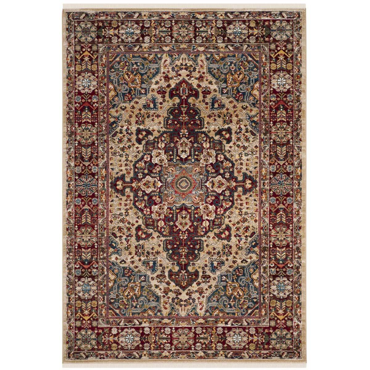 Safavieh Kashan 305 Rug, KSN305 - Ivory / Red