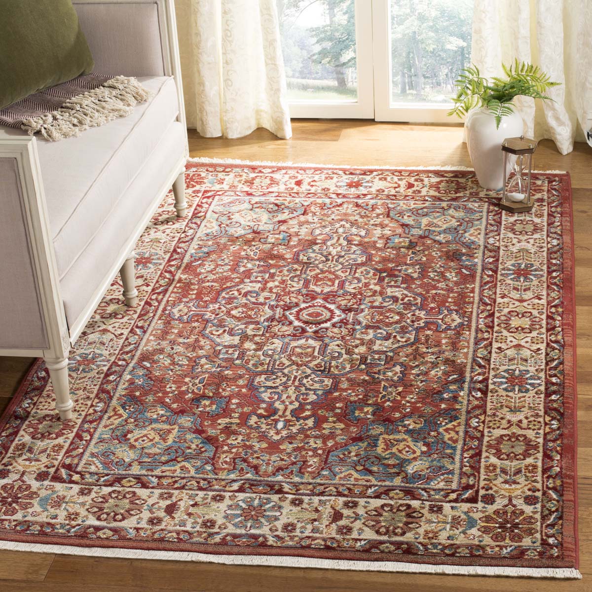 Safavieh Kashan 305 Rug, KSN305 - Red / Ivory