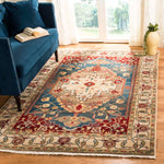 Safavieh Kashan 306 Rug, KSN306 - Ivory / Blue