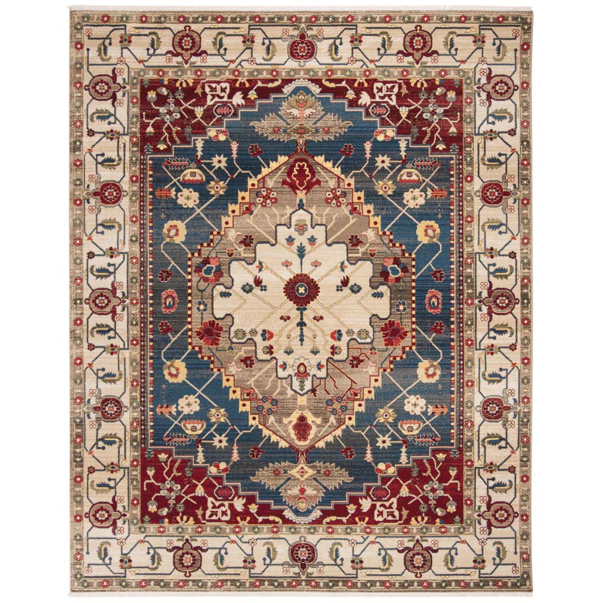 Safavieh Kashan 306 Rug, KSN306 - Ivory / Blue