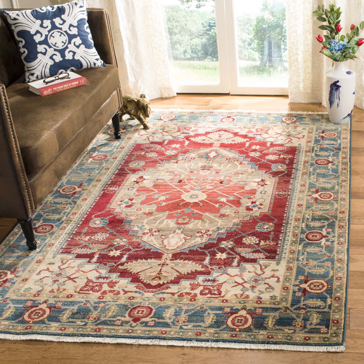 Safavieh Kashan 306 Rug, KSN306 - Blue / Red