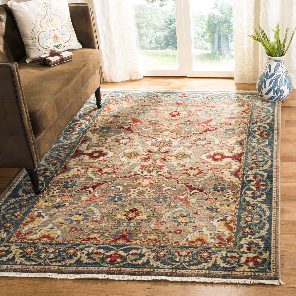 Safavieh Kashan 307 Rug, KSN307 - Taupe / Blue