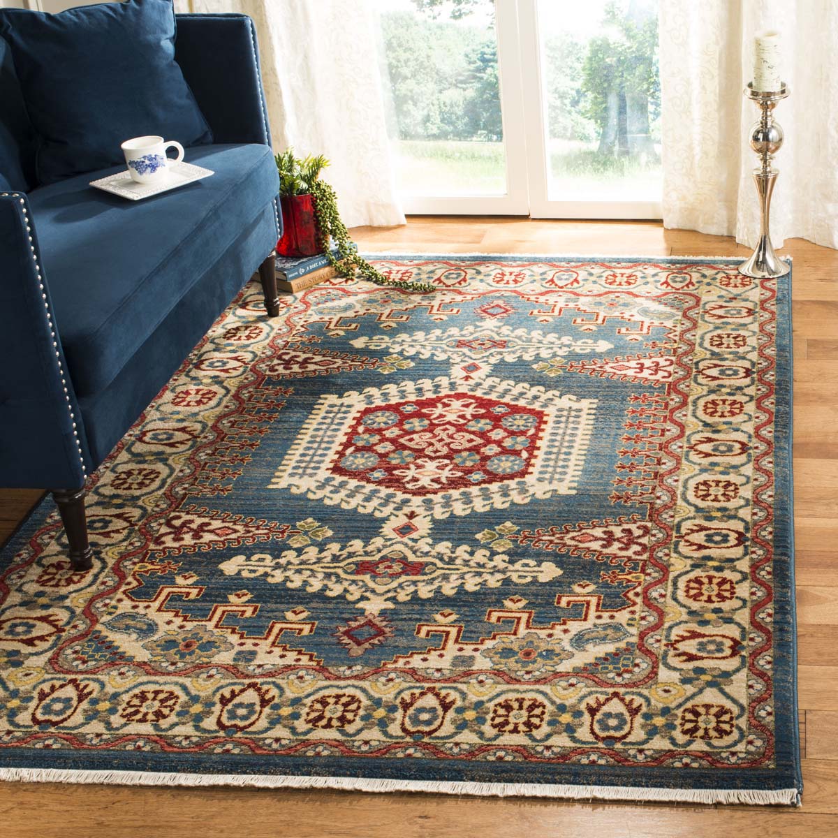 Safavieh Kashan 308 Rug, KSN308 - Navy Blue / Ivory