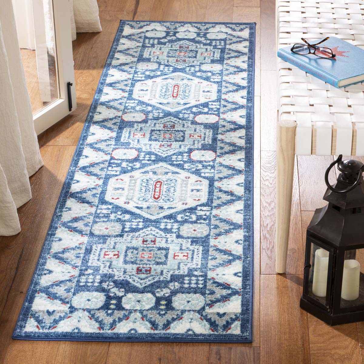 Safavieh Kazak 100 118 Rug, KZK118 - Blue / Creme