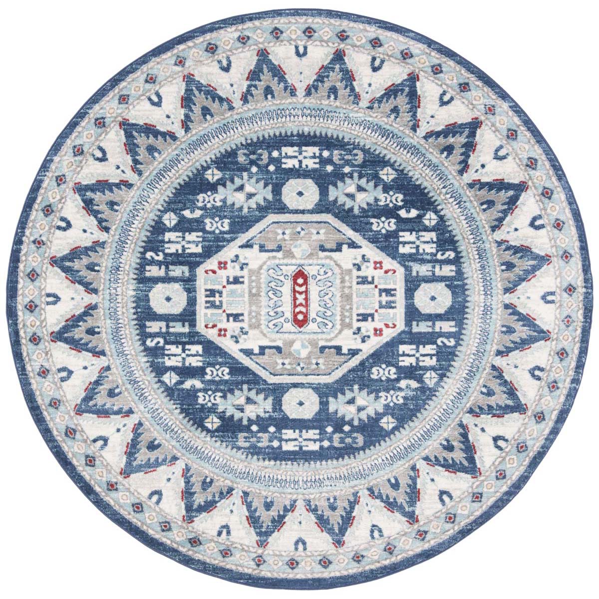 Safavieh Kazak 100 118 Rug, KZK118 - Blue / Creme