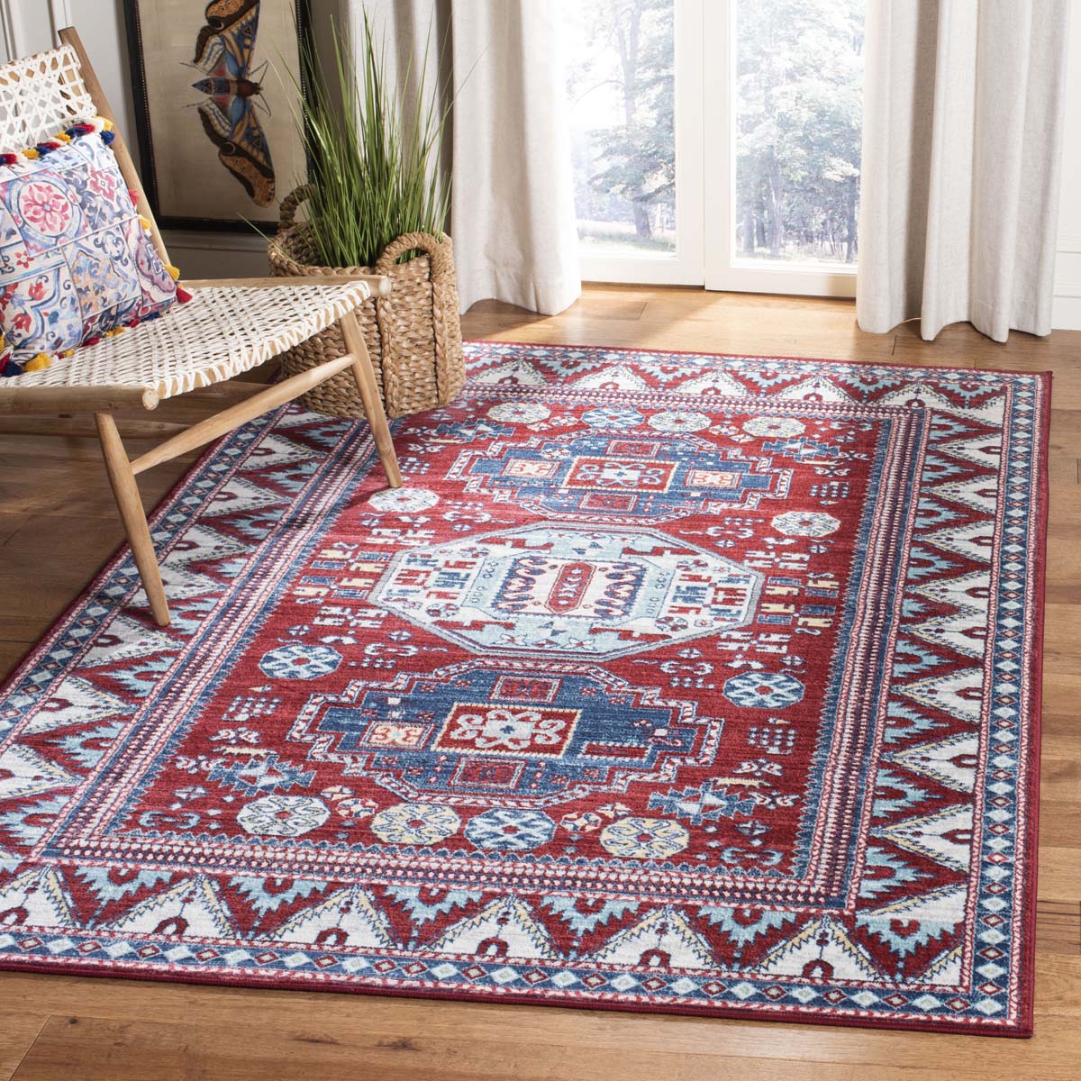 Safavieh Kazak 100 118 Rug, KZK118 - Red / Blue