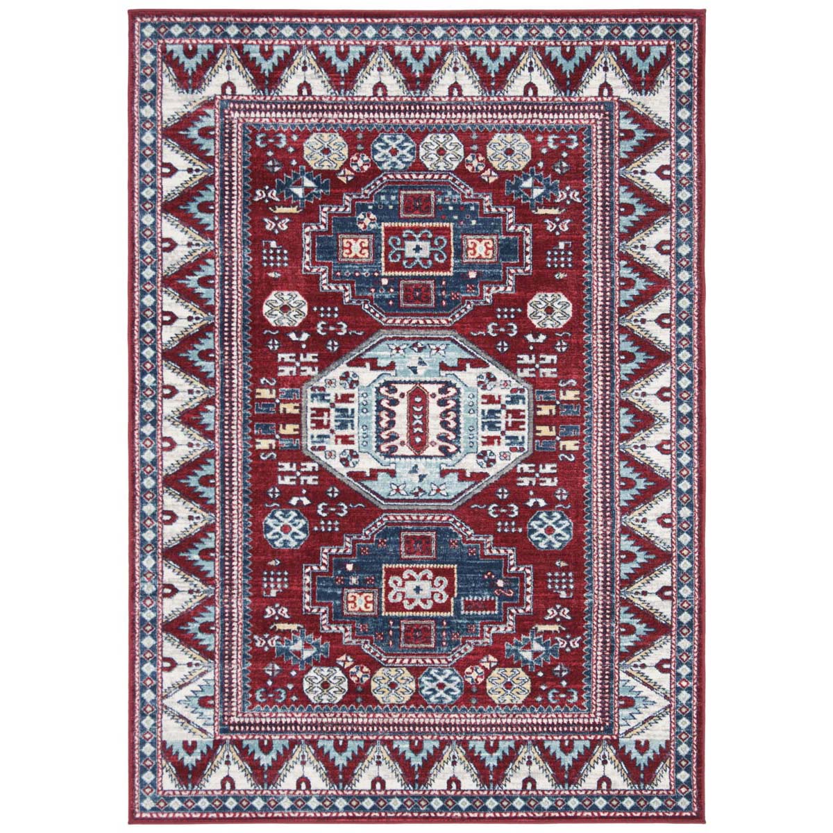 Safavieh Kazak 100 118 Rug, KZK118 - Red / Blue