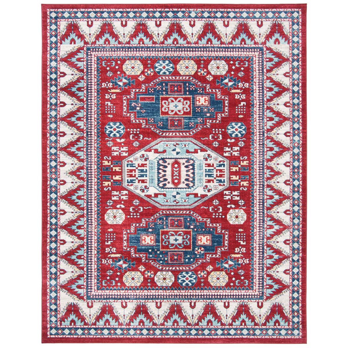 Safavieh Kazak 100 118 Rug, KZK118 - Red / Blue