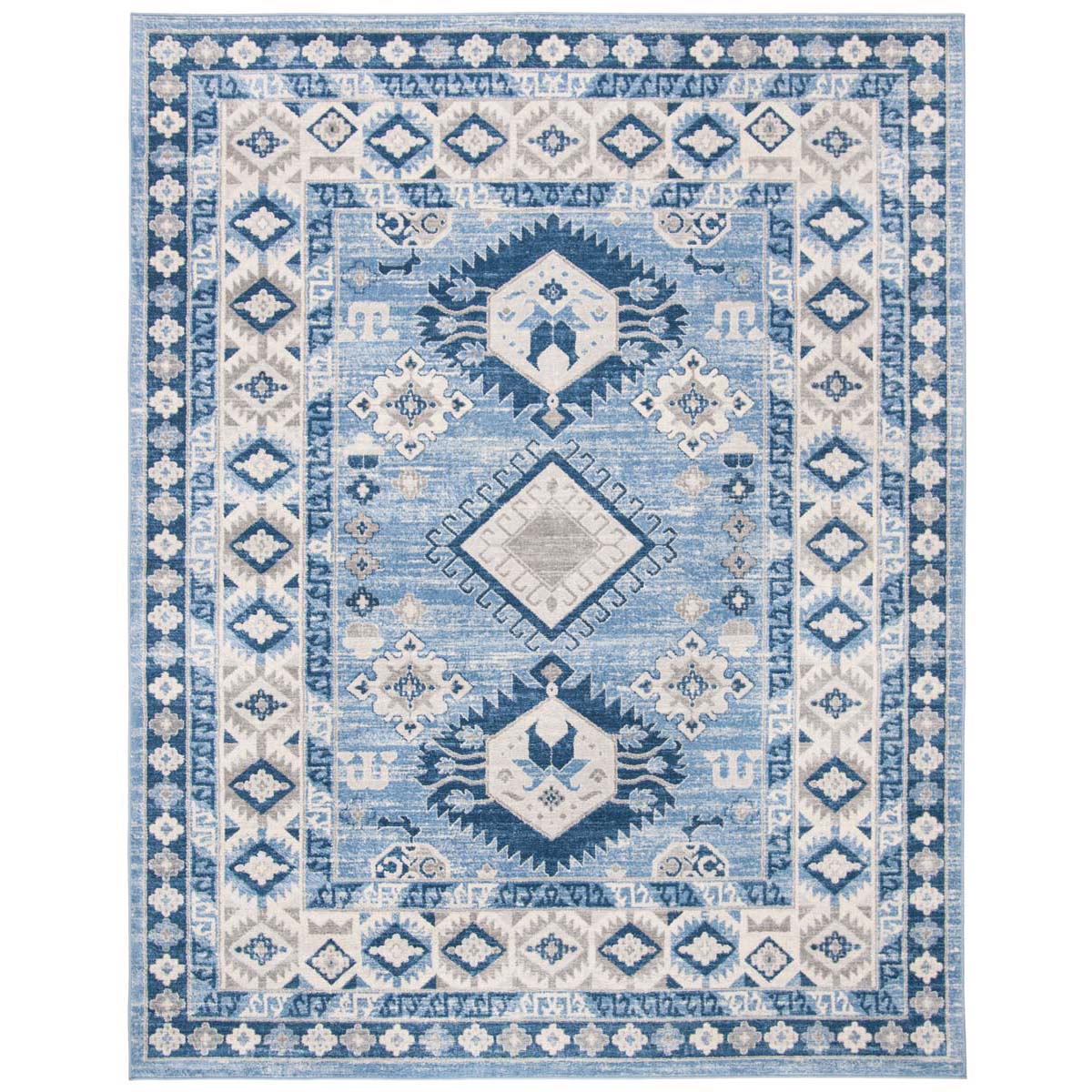 Safavieh Kazak 100 119 Rug, KZK119 - Blue / Creme