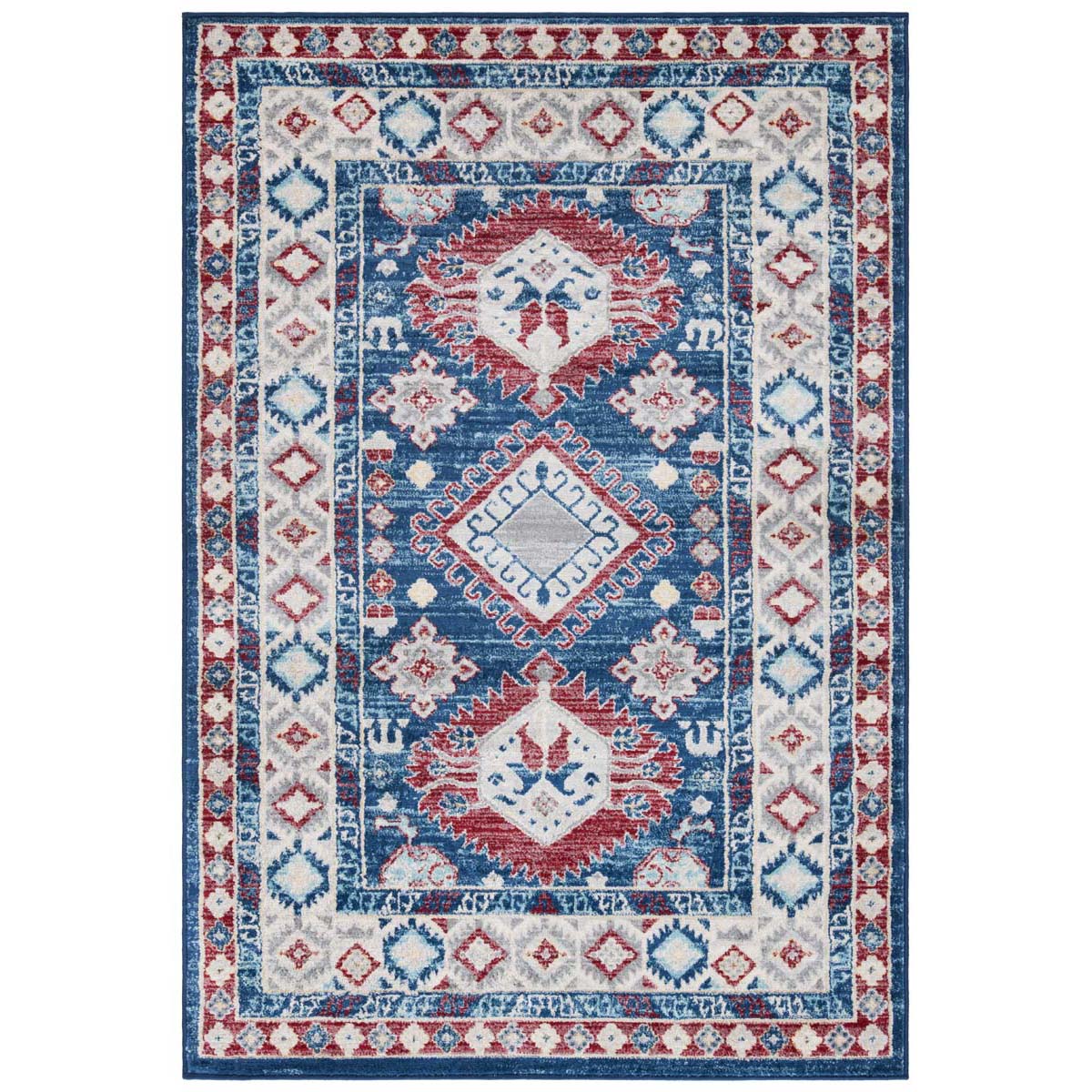 Safavieh Kazak 100 119 Rug, KZK119 - Navy / Red