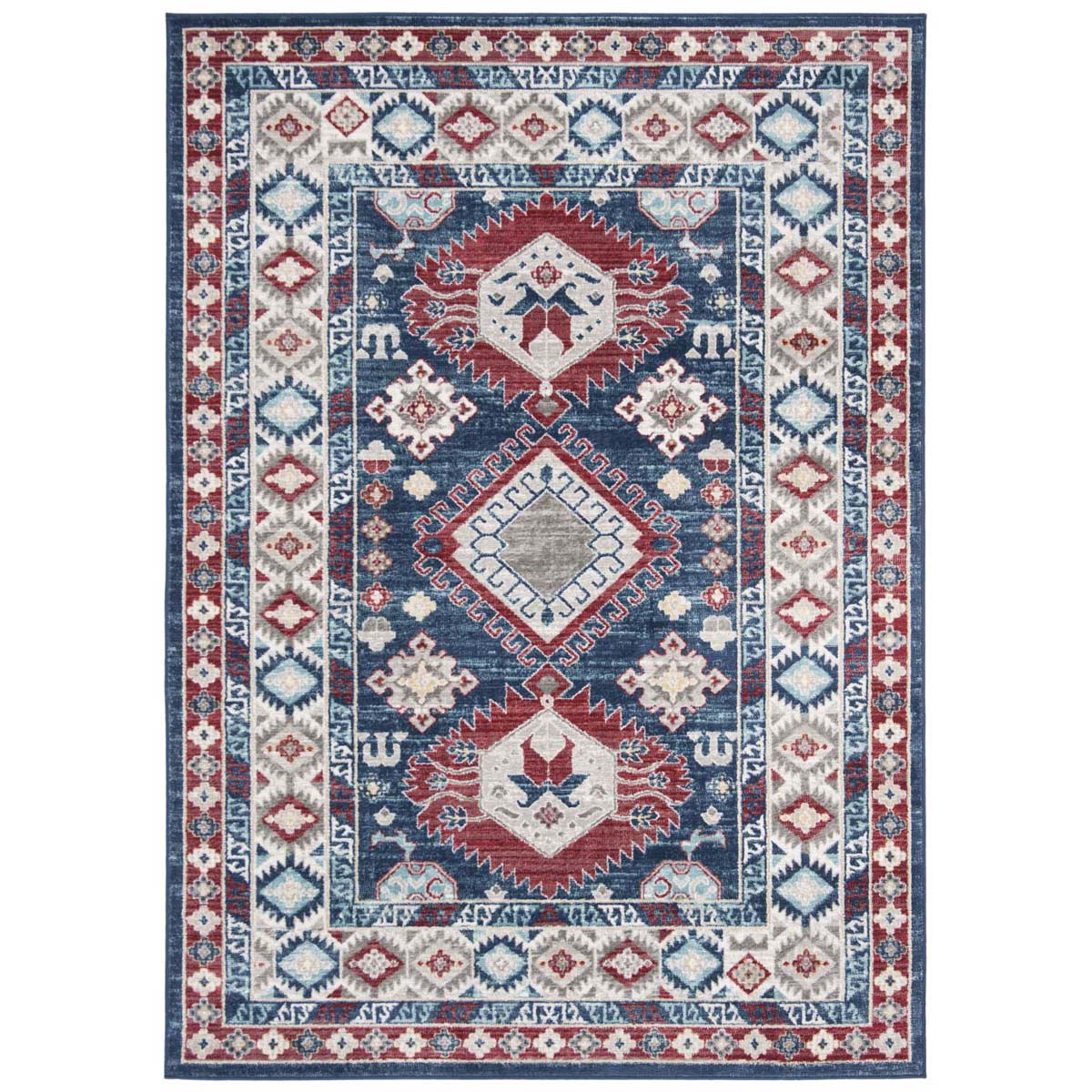 Safavieh Kazak 100 119 Rug, KZK119 - Navy / Red