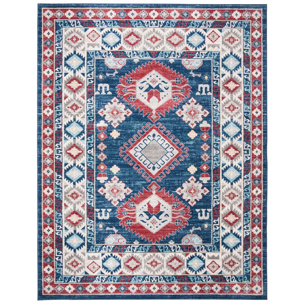 Safavieh Kazak 100 119 Rug, KZK119 - Navy / Red