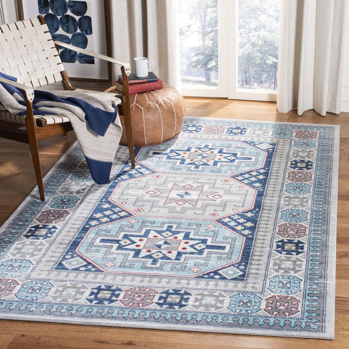 Safavieh Kazak 100 120 Rug, KZK120 - Grey / Blue