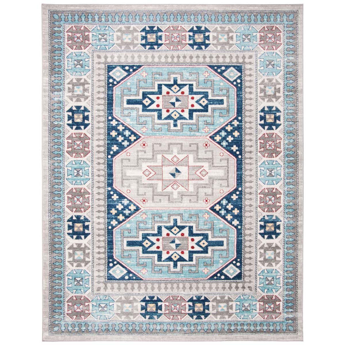 Safavieh Kazak 100 120 Rug, KZK120 - Grey / Blue