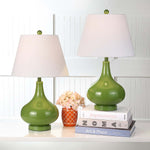 Safavieh Amy 24 Inch H Gourd Glass Lamp, LIT4087 - Green