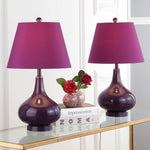 Safavieh Amy 24 Inch H Gourd Glass Lamp, LIT4087 - Dark Purple