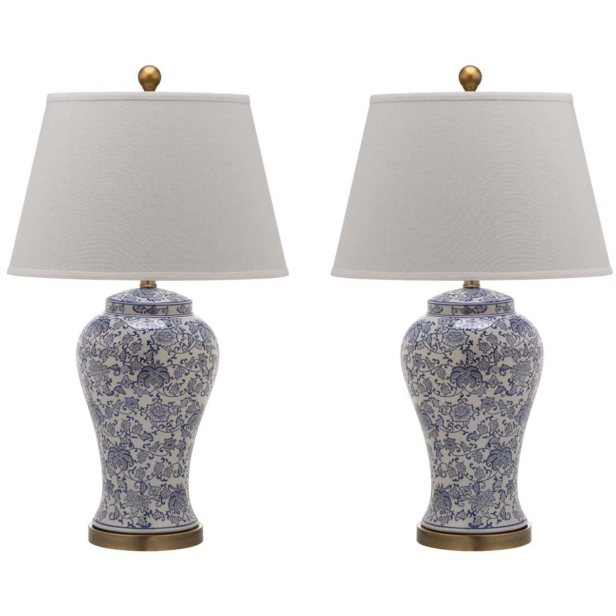 Safavieh Spring 29 Inch H Blossom Table Lamp, LIT4170 - Blue/White (Set of 2)