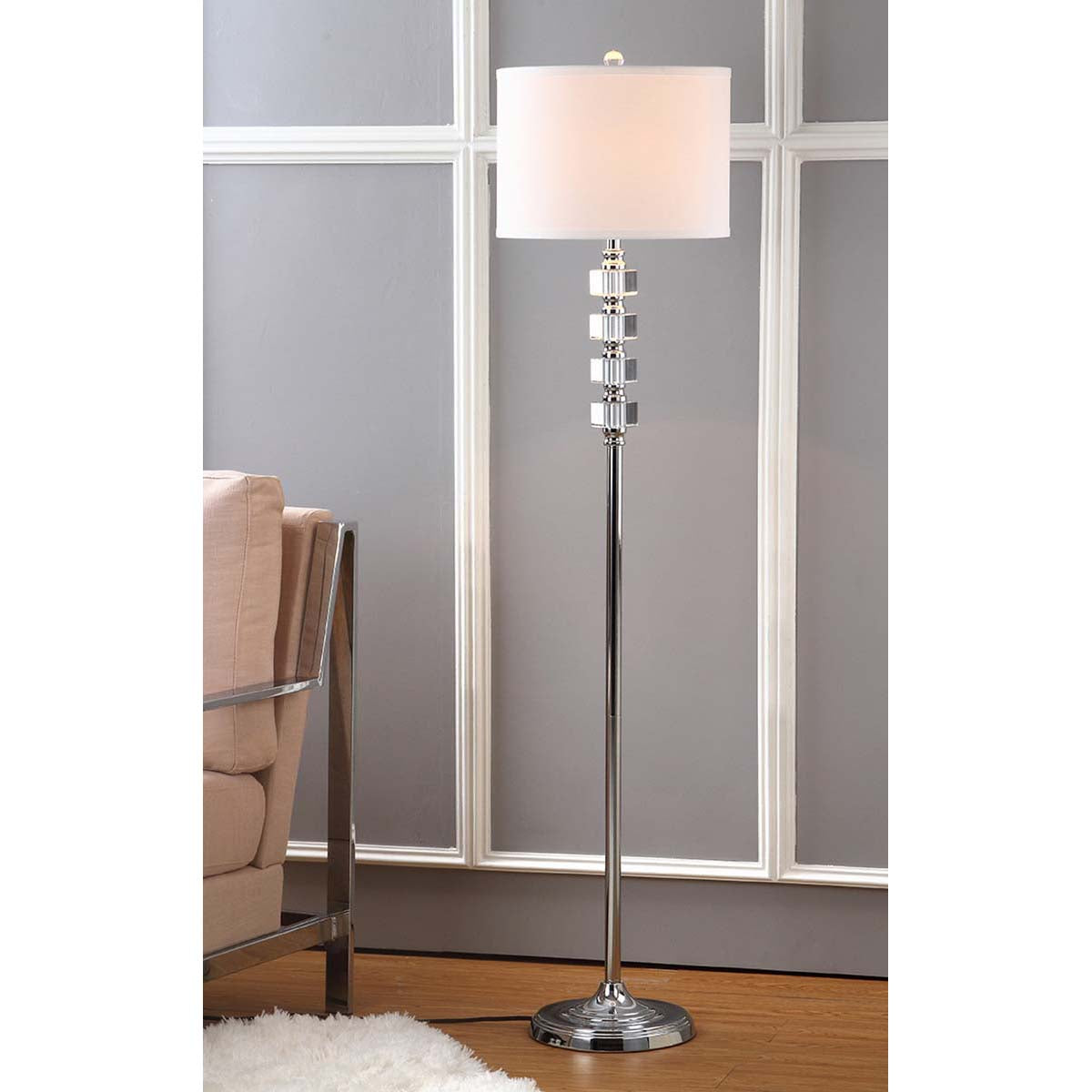 Safavieh Lombard 60 Inch H Street Floor Lamp, LIT4178 - Clear/Chrome