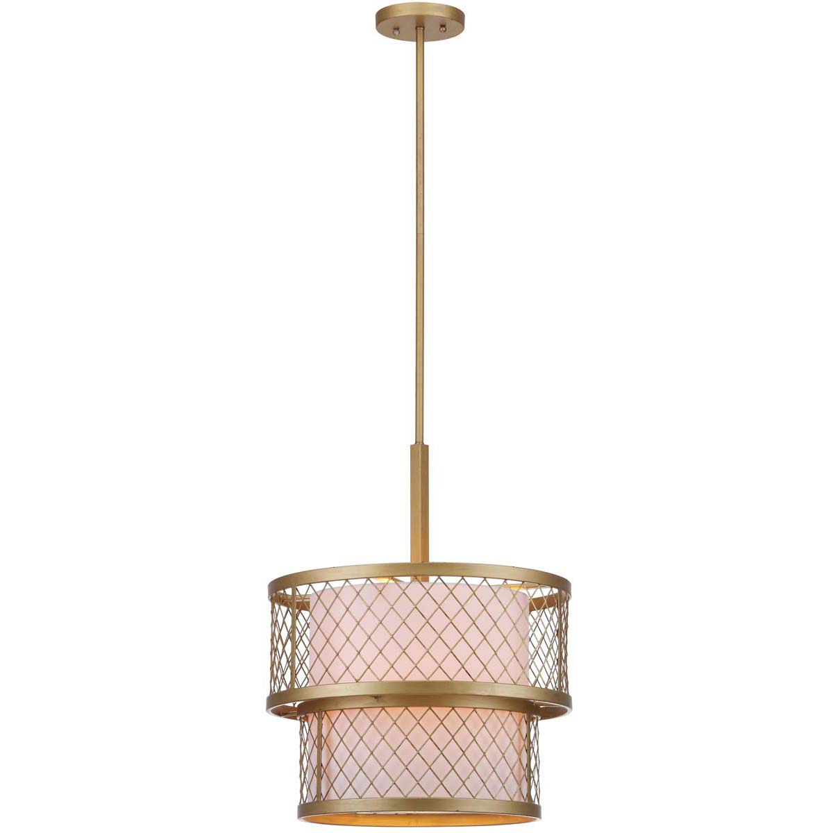 Safavieh Evie Antique 6 Light Gold 17 Inch Dia Mesh Adjustable Pendant, LIT4200 - Antique Gold