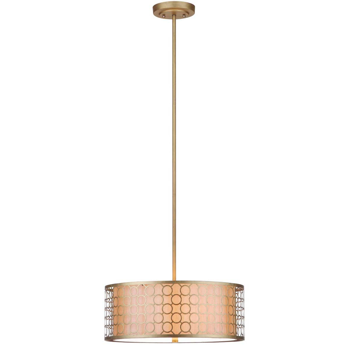 SAFAVIEH Lighting Debonair 2024 Adjustable 3-Light Chrome Drum Pendant