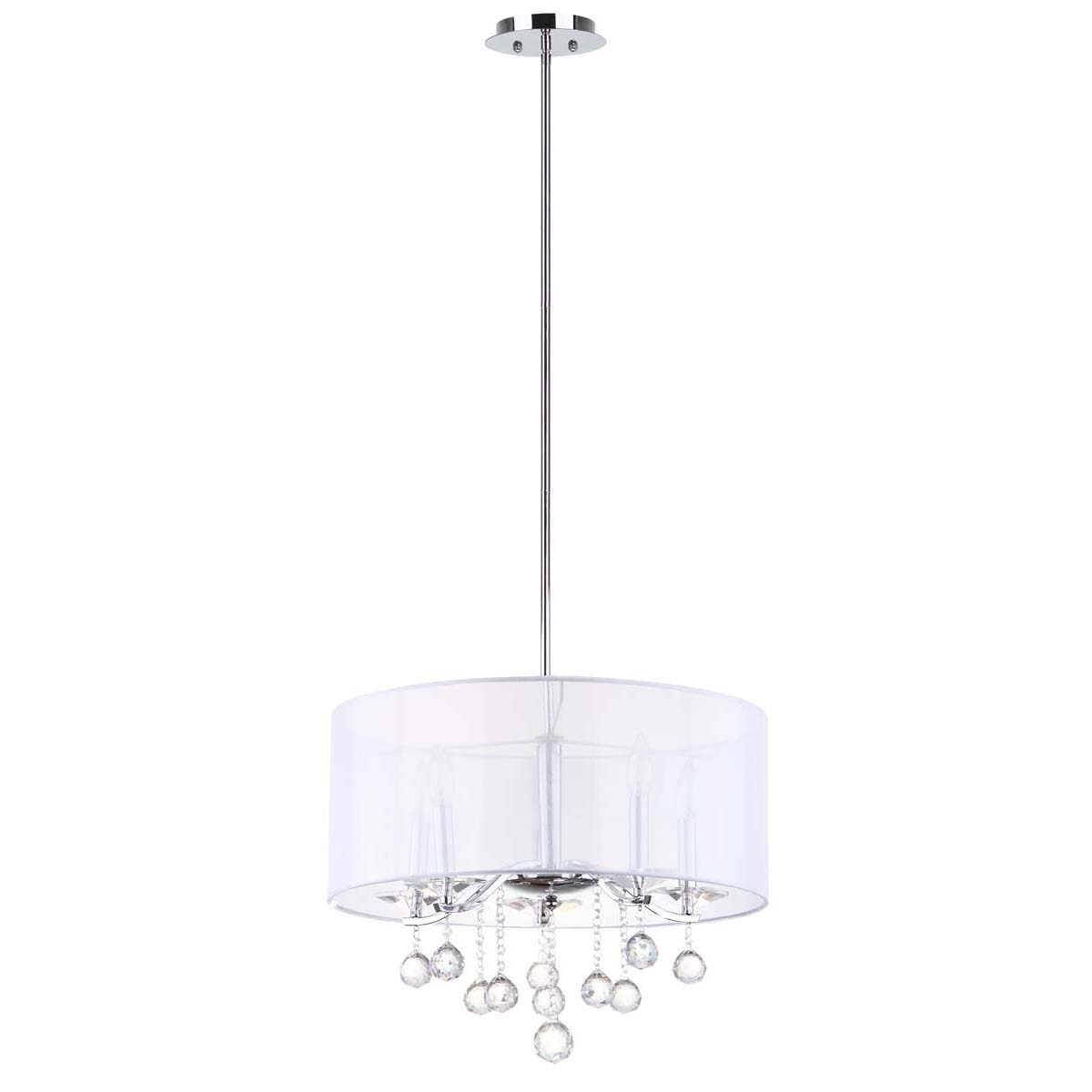 Safavieh Etude 5 Light Chrome Beaded 20, LIT4239 - Chrome