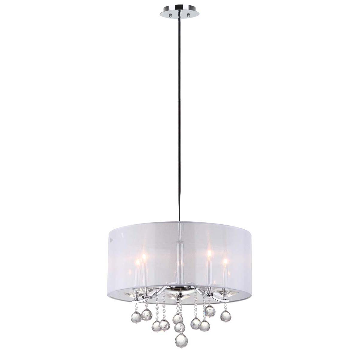 Safavieh Etude 5 Light Chrome Beaded 20, LIT4239 - Chrome