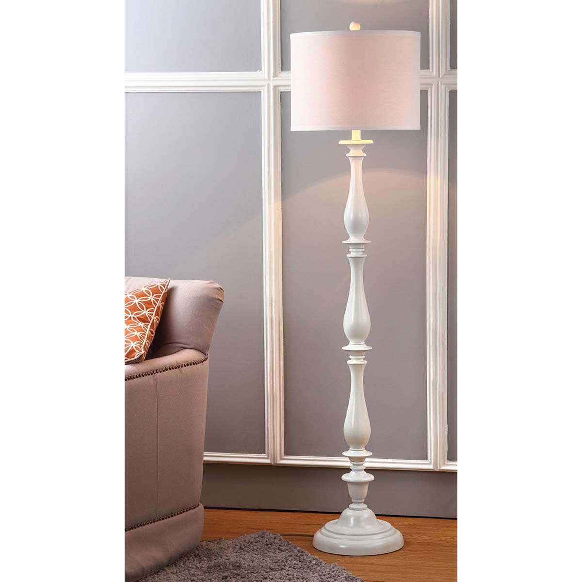 Safavieh Bessie 62 Inch H Candlestick Floor Lamp, LIT4327 - White