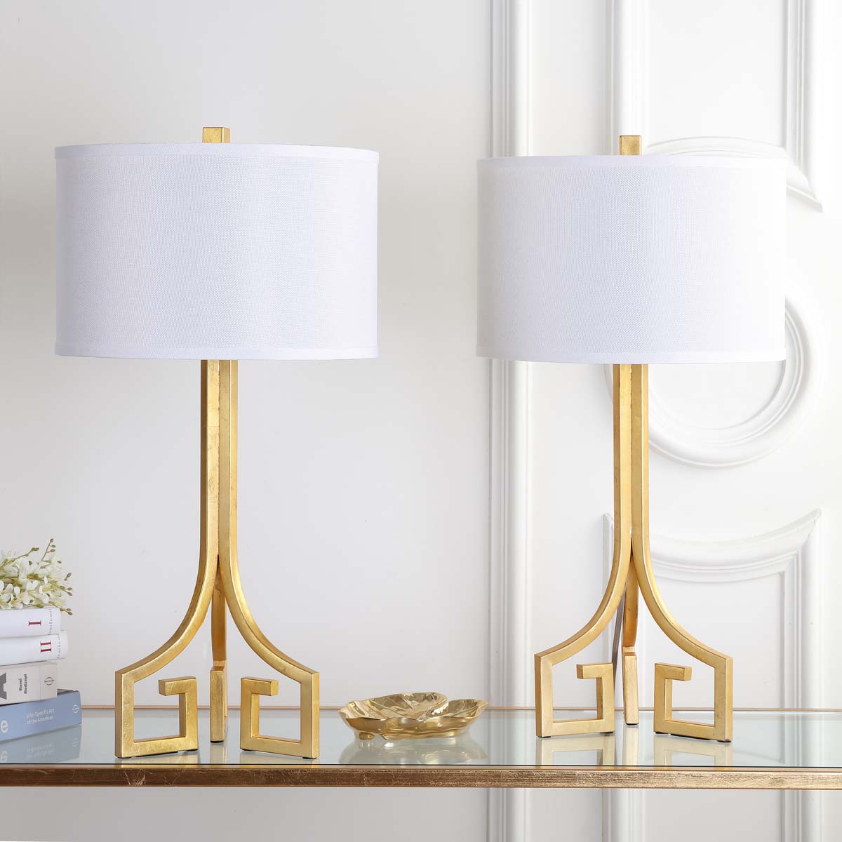 Safavieh Arabelle Hardback 27.5 Inch H Table Lamp, LIT4508 - Gold (Set of 2)