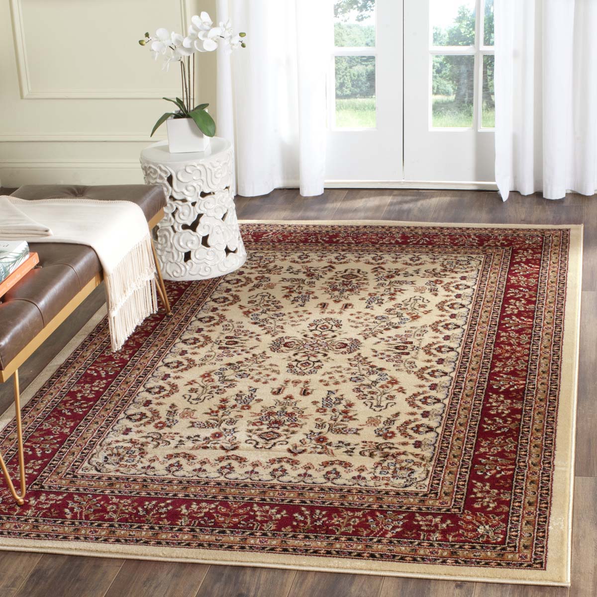 Safavieh Lyndhurst 331 Rug, LNH331 - Ivory / Red